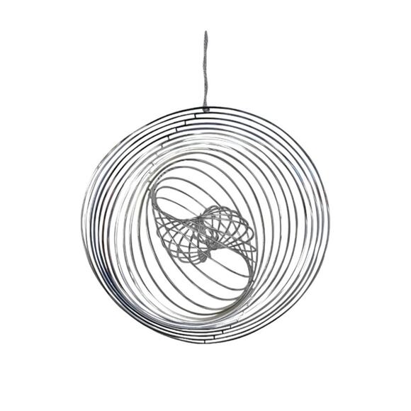 MoMA 2003 Ornament Silver Spiraling Sphere - Picture 1 of 8